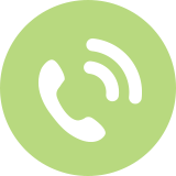 white phone logo with green brackground